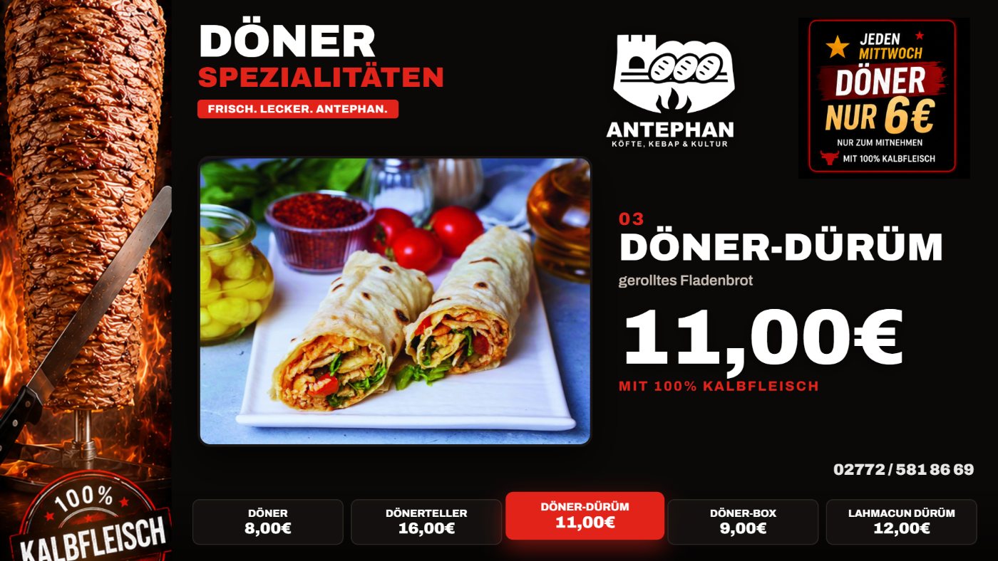 Antephan Döner Digital-Board
